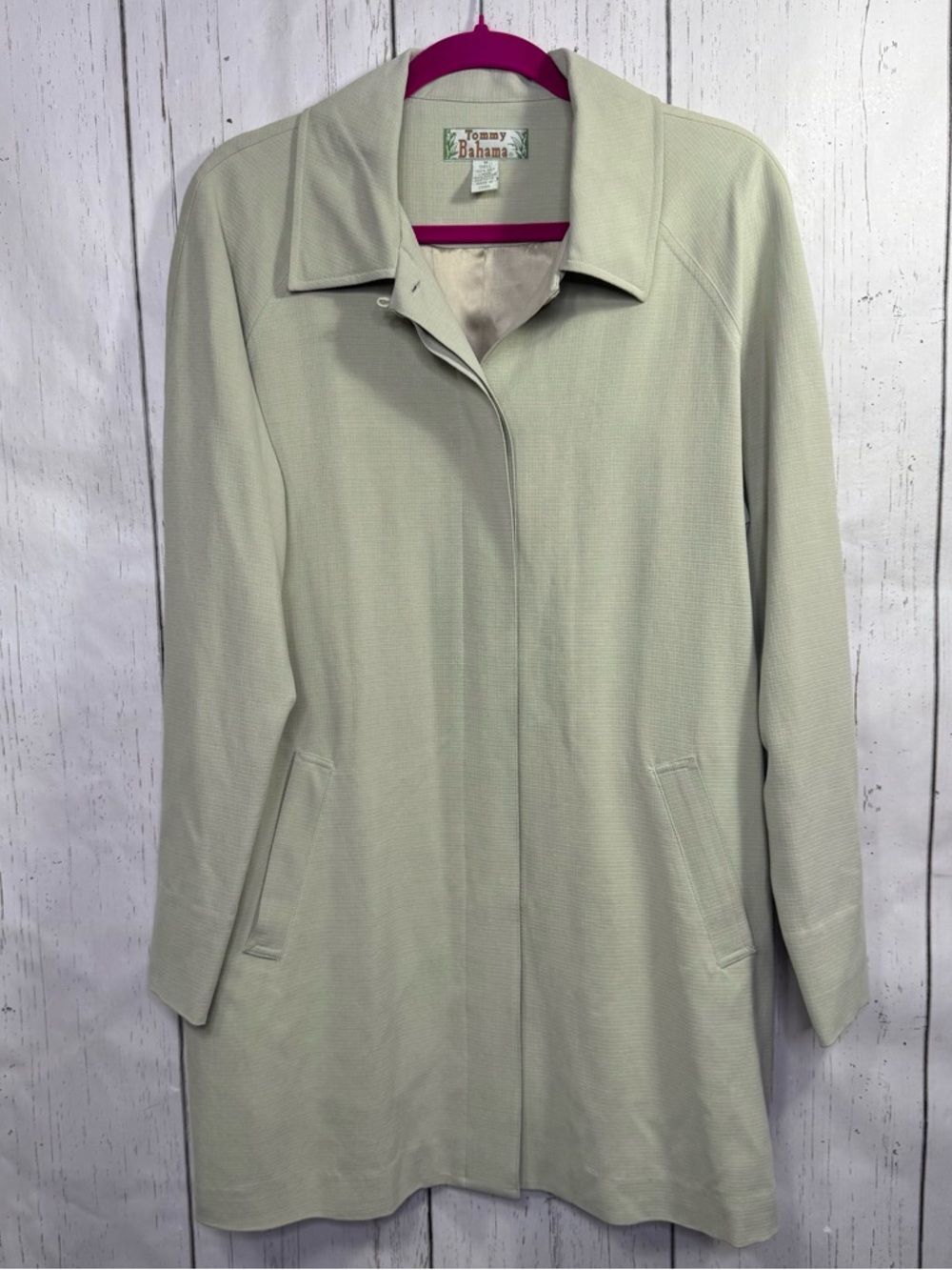 Tommy Bahama Silk Jacket Green Minimalist Quiet Luxury Coastal Grandma Classy M